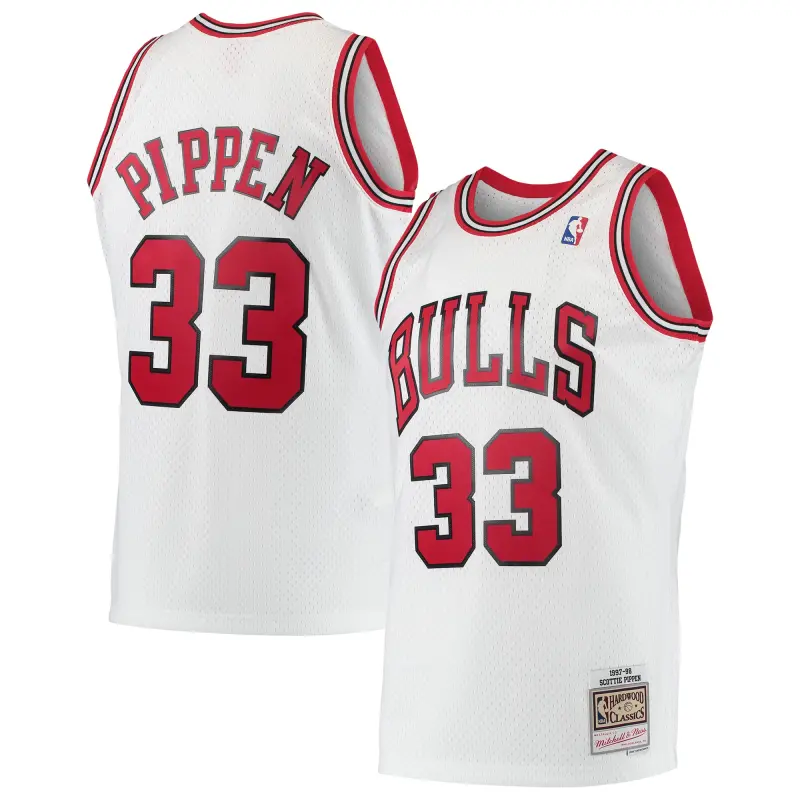 men8217s chicago bulls scottie pippen mitchell amp ness white hardwood classics swingman jersey